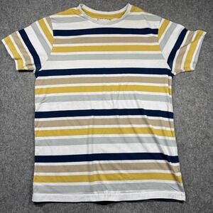 Denim & Flower by Ricky Singh Short Sleeve Shirt Men's L Striped